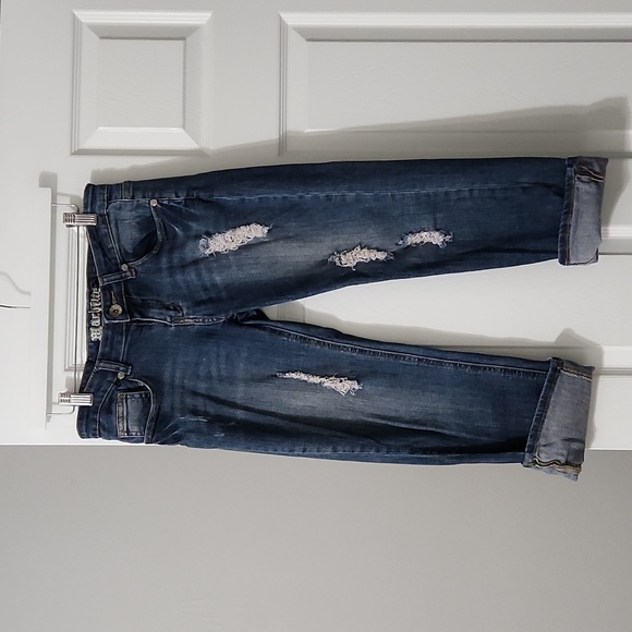Machine Jeans Denim - Capris ripped jeans